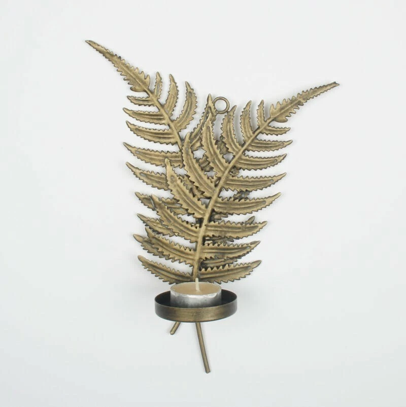 Gold Feather Wall Candle Holder Vintage Tealight Holder Home Wedding Decor - Image 1 of 1