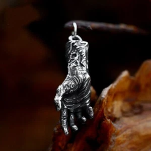 Stainless Steel Skull Hand Bone Pendant For Men Punk Cool Gothic Jewelry - Picture 1 of 5