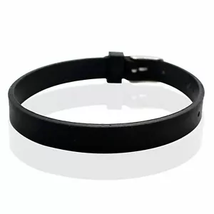 10 Black Rubber Wrap Bracelet Wristband Fit 8mm Slide Charm DIY - Picture 1 of 6