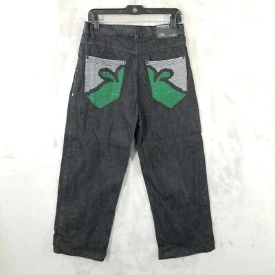 Jeans Rocawear preto tamanho 20 crianças meninos folgado perna larga skatista punk Y2K - Imagem 1 de 4