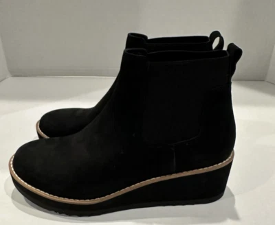 Botín de cuña Eileen Fisher Lilou negro Chelsea nobuck talla 7, nuevo sin caja precio de venta sugerido por el fabricante $275 Foto 1 de 4
