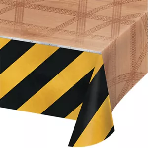 Big Dig Construction Tablecloth Plastic Rectangle Boys Birthday Party - Picture 1 of 1