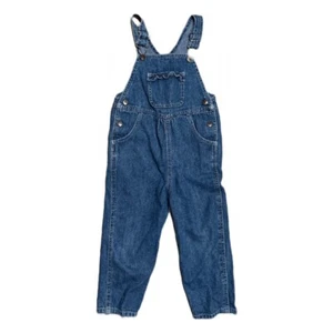 VTG 90s Blue Jean Denim Girls Overalls 100% Cotton - Picture 1 of 7