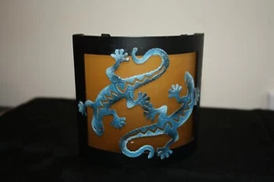 2 Metal Salamanders/ Geckos/ Lizards Metal Votive Candle Holder Hawaii Geckos - Picture 1 of 4
