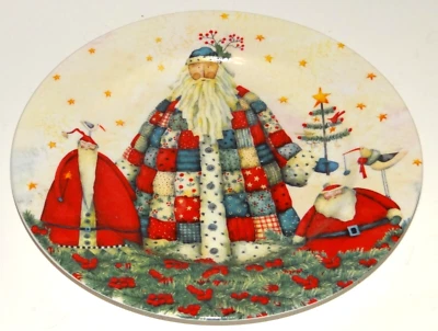 Plato de postre ensalada Debi Hron Gibson 2005 retazos de galletas SANTA Navidad Foto 1 de 4