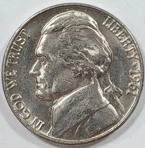 1961 P Jefferson Nickel No Mint Mark Repunched Date DDR Great Luster - Picture 1 of 8
