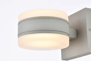 Outdoor Wall Sconce Light Fixture LED Silver Porch Walkway Patio Yard or Garden - Picture 1 of 7
