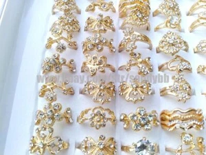 15pcs rings rhinestone cz bridal wedding gemstone party jewely - Picture 1 of 11