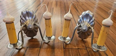 2 Rejuvenation Classic Wall Sconce Silver Light Fixture Double Armed Candle  - Image 1 of 4