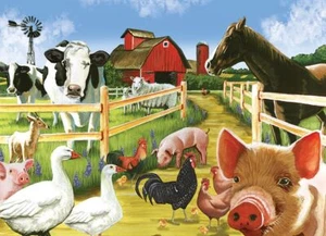 Cobble Hill Welcome to the Farm 350 Piece Jigsaw Puzzle - Picture 1 of 4