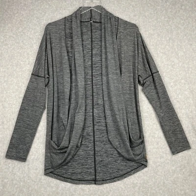 Cárdigan Lucy para mujer sin talla etiqueta gris frente abierto drapeado atletismo yoga LEER Foto 1 de 4