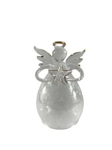 American Greetings Inspirational Christmas Ornament Clear Glass Angel Star Halo - Picture 1 of 7