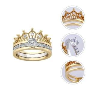 Crown Women's Ring Fräulein Damen Frauen Klingen Weibliche Ringe - Zdjęcie 1 z 12