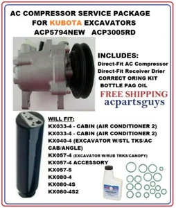 New BASIC Compressor KIT for Kubota KX33 KX040 KX057 KX080 Excavator RD451-93900 - Picture 1 of 1