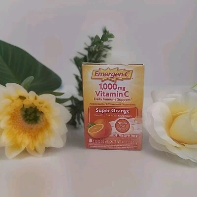 Emergen-C 1,000mg Vitamin C Daily Immune Support Super Orange 10-0.32oz Exp:7/25 - Image 1 of 4