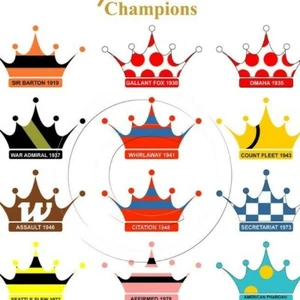 13 Triple Crown Winners Horse Racing Art Horses Names & Silks Print SFASTUDIO - Picture 1 of 9