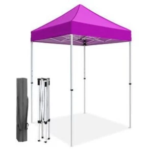 5'x5' Pop-Up Canopy Tent with White Frame - Heavy-Duty Outdoor Canopy - Portable - Picture 1 of 2