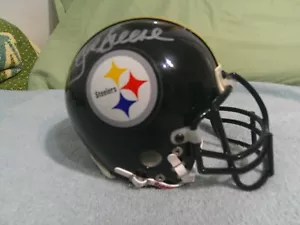 Signierter Joe Greene / Terry Bradshaw - Steelers Riddell Mini Helm 3 5/8 Größe * Sehr guter Zustand - Bild 1 von 7