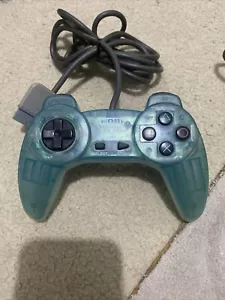 Sony Hori Pad 2 PlayStation PS1 Clear Blue/Green Controller SLPH 00104 - Picture 1 of 6