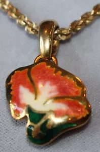 18Kt Yellow Gold Beautiful ITALIAN Enameled Enhancer PENDANT FINELY HANDCRAFTED - Picture 1 of 10