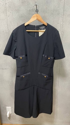 Abito CHANEL manica corta donna taglia 42 COCO MARK vintage vecchiole