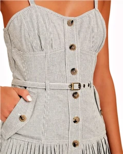 Ulla Johnson Cleo Stripe Pleated Cotton Midi Dress Sz 8 $545 *1534 - Picture 1 of 3