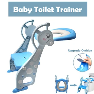 Blue Dear Kids Potty Training Seat w/ Step Ladder Toilet Chair for Child Toddler - Picture 1 of 9