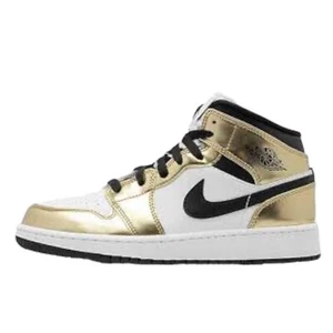 Air Jordan 1 Mid SE (GS) Size 5.5Y Metallic Gold/Black-White DC1420-700 - Picture 1 of 7