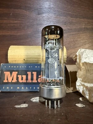 Raro Nuevo de Lote Antiguo Mullard Base de Metal EL34 6CA7 Tubo TV7 Probado Nuevo en Caja 1955 Holanda Foto 1 de 4