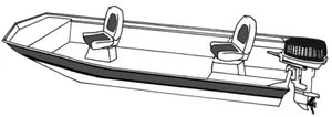 7.6oz STYLED TO FIT BOAT COVER FOR OPEN STYLE WIDE JON BOATS 13'6-14'6 x 72" O/B - Picture 1 of 14