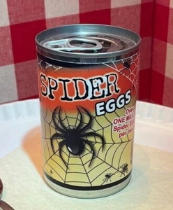2x Halloween SPIDER EGGS Soup Can Labels GIFT PARTY FAVORS DECORATIONS Funny Gag - Picture 1 of 3