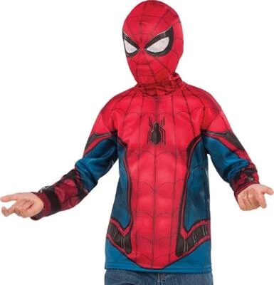 Spider-Man Top Mask Homecoming Superhero Fancy Dress Halloween Child Costume - Image 1 of 2