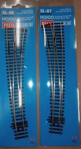 Peco HO Scale SL-86 & SL-87 Code 100 Insulfrog RH & LH Double Curved Turnouts - Picture 1 of 1