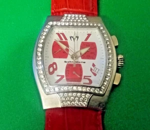 Vtg Technos Marine Chrono Diamond Stainless Quartz Date. 42mm X 35mm Runs - Picture 1 of 6