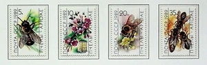 RUSIA CCCP 1989 ABEJAS MELÍFERAS Y FLORES CONJUNTO DE 4 SELLOS COMO NUEVOSv - Imagen 1 de 1