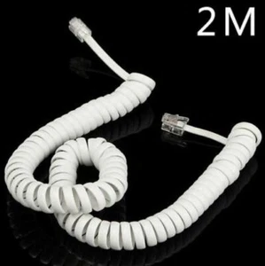 Replacement Phone Cable Coiled Telephone Handset Lead (2.0m - Curly Cord) - Picture 1 of 1