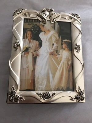 Vintage Godinger Silver Plated Satin Finish Wedding Album Holds 100 /4 X 6 - Image 1 of 4