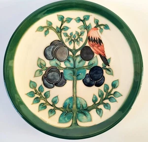 Moorcroft Plate Plum Tree and Bird Designed By Sally Tuffin - Picture 1 of 11