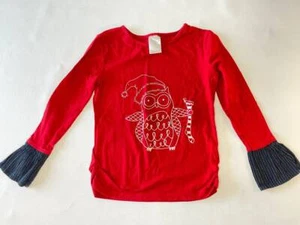 Persnickety size 8 Red Owl Shirt with Ruffle Sleeves B35 - Picture 1 of 3