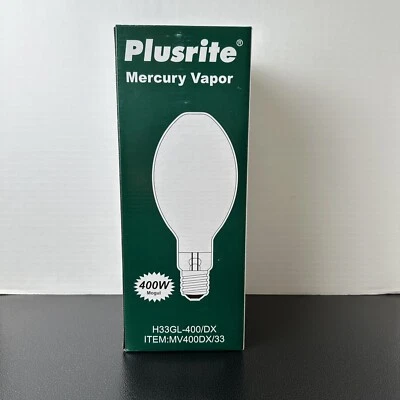 Plusrite Mercury 蒸汽灯泡 MV400-DX/33 400W Mogul H33GL-400/DX 全新 — 第 1/4 张图片