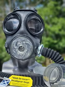 S10.2 Clear TPE Flesh Gas Mask +lids. Rubber Drone Gay Fetish Pup Hood Lens opt - Picture 1 of 7