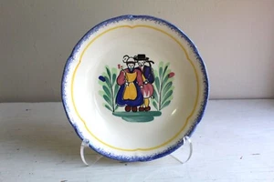 Suzanne Allen Bowl French Country Low Hand Painted Breton Brittany Folk Decor - Picture 1 of 9