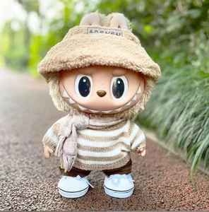 (No Bambole) Set Maglione a Righe per 38CM POP MART LABUBUBU Sostituire Vestiti Scarpe - Foto 1 di 5