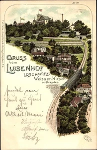 Litografía Dresden Loschwitz, ciervo blanco, Luisenhof, tren de montaña,... - 3524675 - Imagen 1 de 2