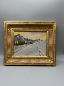 VERSSCHNEITE BERGLANDSCHT - ÖL AUF HOLZ - GERAHMT, UNLESERLICH SIGNIERT - Bild 1 von 17