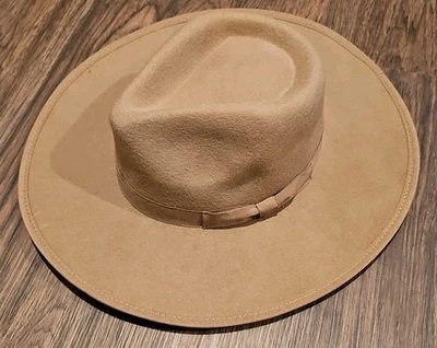 Olive & Pique 100% Wool Felt Brown Women's Hat Flat Top - Image 1 of 4