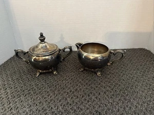 Juego de crema y azúcar con tapa enchapada en plata MCM de colección placa de plata perlada interior - Imagen 1 de 12