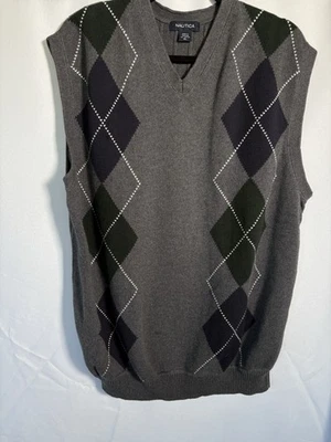 Chaleco Suéter Cuello en V Nautica Talla XL Pullover Argyle Foto 1 de 4
