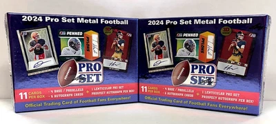 2024 Leaf Pro Set Metal Football 7 Autos Factory Sealed Hobby Box Lot of 2 - Image 1 of 3