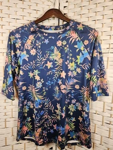 Reel Legends Damen Oberteil Viertelärmel Blumenmuster Gr. M Freizeit Sport Bloomcore - Bild 1 von 9